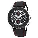 Lorus Men's Black And Red Chronograph Strap Watch