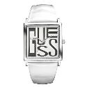 Guess Graphix Ladies' Square White Dial Strap Watch