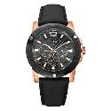 Guess Challenge Black and Rose Gold Chronograph Strap Watch
