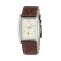 Fossil Men's Rectangular Dial Brown Leather Strap Watch