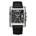 Guess Men's Black Leather Strap Watch