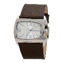 Bench Men's Silver Dial Brown Leather Strap Watch
