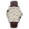 Guess Men's Brown Leather Strap Watch