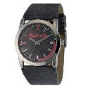 Bench Men's Black Strap Watch With Pink Detail