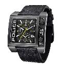 Police Men's Black Dial Chronograph Leather Strap Watch