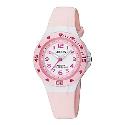 Lorus Child's White Dial Pink Rubber Strap Watch