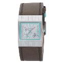 Kahuna Ladies' Silver Dial Brown Leather Cuff Watch