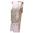 Kahuna Ladies' White Leather Crossover Strap Watch