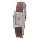 Kahuna Ladies' Silver Dial Brown Leather Strap Watch