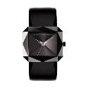 French Connection Ladies' Blue Facet Black Strap Watch