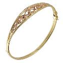 9ct Two-colour Gold Tree of Life Bangle