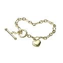 9ct Gold Belch Heart T-Bar Bracelet