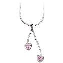 9ct White Gold Pink Cubic Zirconia 16'' Heart Necklace