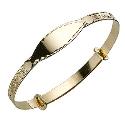 Child's 9ct Gold Heart and Flower Expander Bangle