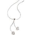 9ct White Gold Cubic Zirconia Heart Necklace