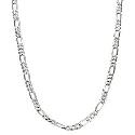 9ct White Gold 20" Figaro Necklace