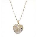 9ct Gold Diamond Cut Heart Shaped Locket