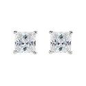 Square Silver Cubic Zirconia Earrings
