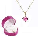 9ct Yellow Gold Pink Cubic Zirconia