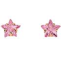 9ct Gold Pink Cubic Zirconia Star Stud Earrings