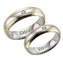 18ct Yellow and White Gold Bride and Groom Wedding Set