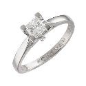 Forever Diamonds 18ct White Gold 1/2 Carat Diamond Princess Cut Solitaire Ring