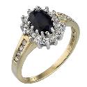 18ct Gold Sapphire & Third Carat Diamond Ring