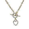 9ct Yellow Gold Heart T-Bar Necklace