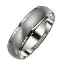 Men's 9ct White Gold Satin and Polished Ring