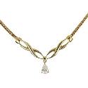 9ct Yellow Gold Cubic Zirconia Kiss necklace