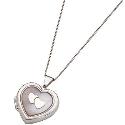 White Gold Pink Mother-of-pearl Heart Locket