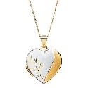 9ct Gold Heart Shaped Diamond-cut Locket