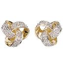 9ct Gold Diamond Open Knot Stud Earrings