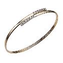 9ct Gold Crossover Cubic Zirconia Bangle