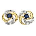 9ct Gold Sapphire Swirl Stud Earrings