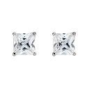 9ct White Gold Cubic Zirconia Square Stud Earrings