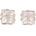 9ct Gold Cubic Zirconia Square Stud Earrings