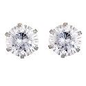 9ct White Gold Cubic Zirconia Stud Earrings