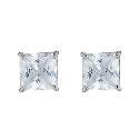 9ct White Gold Square Cubic Zirconia Earrings