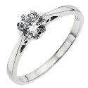 9ct White Gold Cubic Zirconia Ring