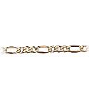 9ct Gold 7.25"" Figaro Bracelet