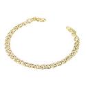 9ct Yellow 8" Gold Rhodium Pave Curb Chain