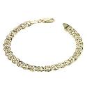 9ct Two Tone With Yellow Gold Pave Set Curb Bracelet