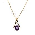 9ct Yellow Gold Amethyst Pendant Necklace