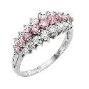 9ct White Gold Pink Cubic Zirconia Ring