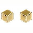 9ct Gold Cube Stud Earrings