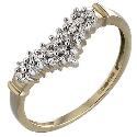9ct Gold 0.15 Carat Diamond Wishbone Eternity Ring