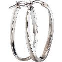 9ct White Gold Creole Twist Earrings
