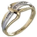 9ct Two Colour Gold Diamond Ring