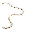 9ct Three Colour Gold 18"" Braided Herringbone Necklace